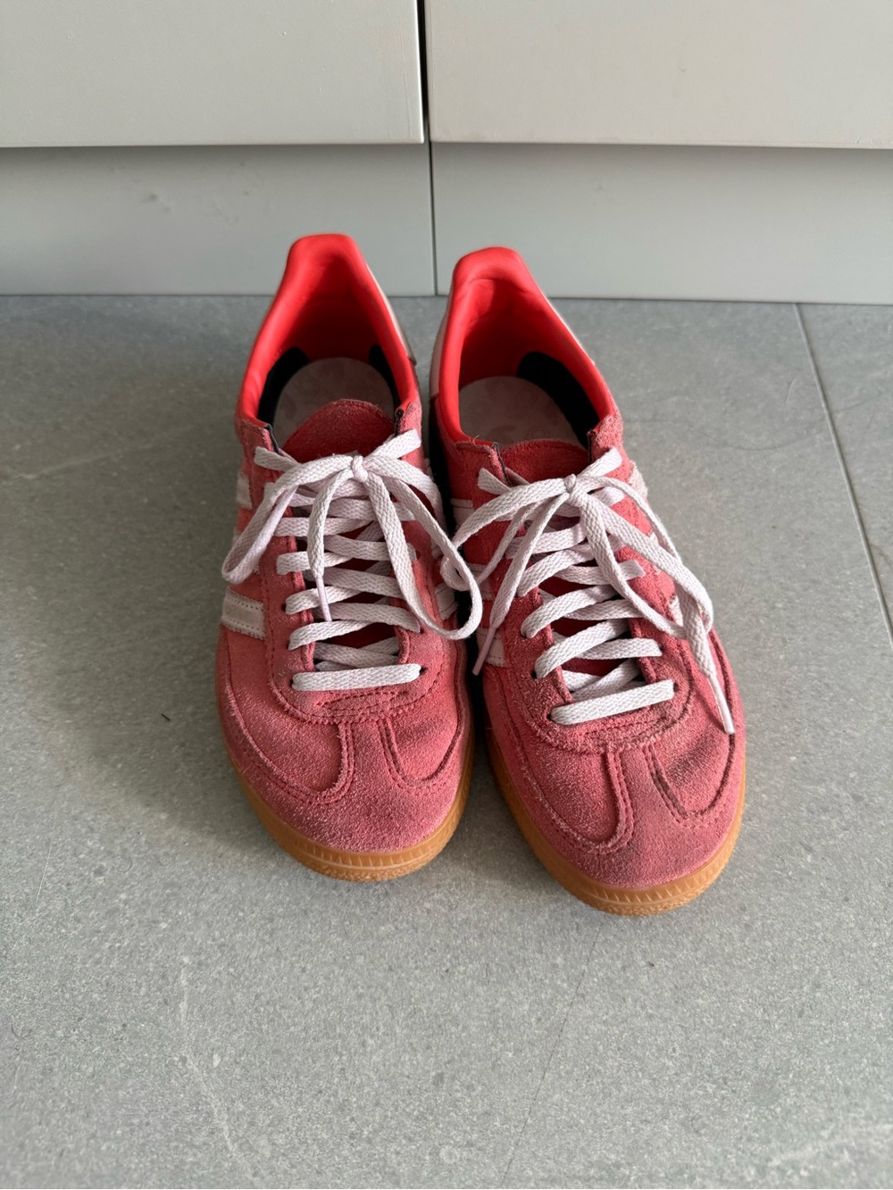adidas Women’s Pink Suede Sneakers with Gum Sole